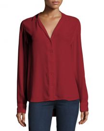 equipment Adalyn Silk Long-Sleeve Blouse at Neiman Marcus